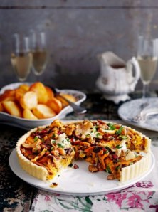 Pilz-Tarte mit Kastanien und Cranberries