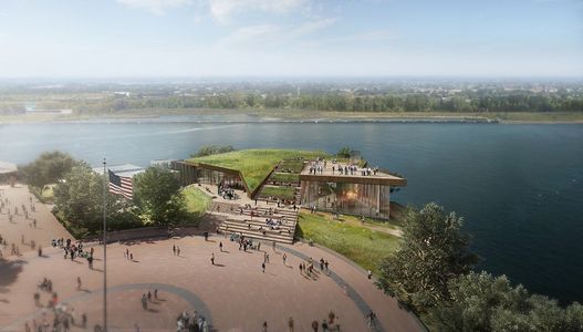 Perspectiva do novo museu em Liberty Island