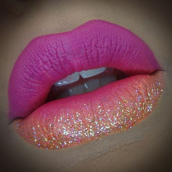  Labios con purpurina o glitter lips