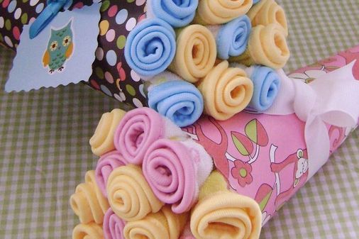 Buquê de babadores e paninhos