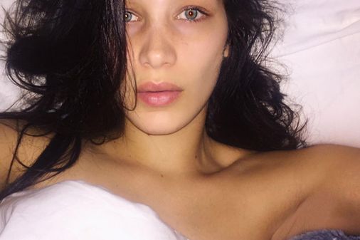 Bella Hadid sin maquillaje