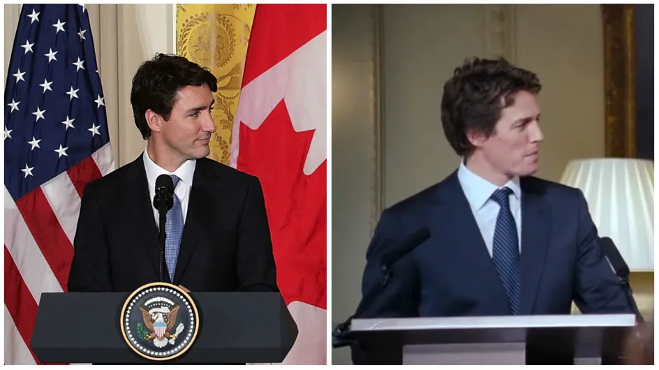 Quand Justin Trudeau se la joue Hugh Grant dans "Love Actually" face à Trump (Photos)