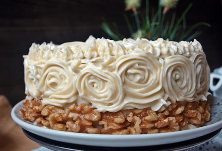Tarta de café y crema de orujo