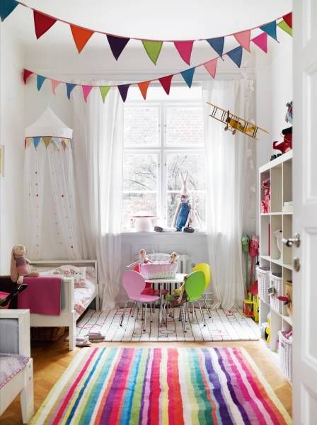 Arcoíris de color en habitaciones para niñas - Decoración de interiores