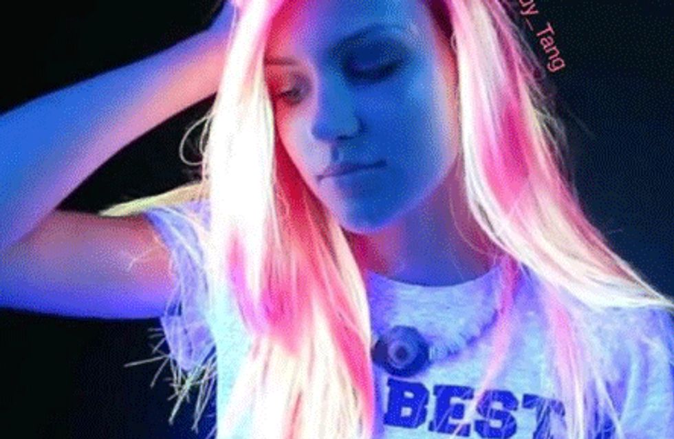 Glow In The Dark Rainbow Hair Is As Cool As It Sounds