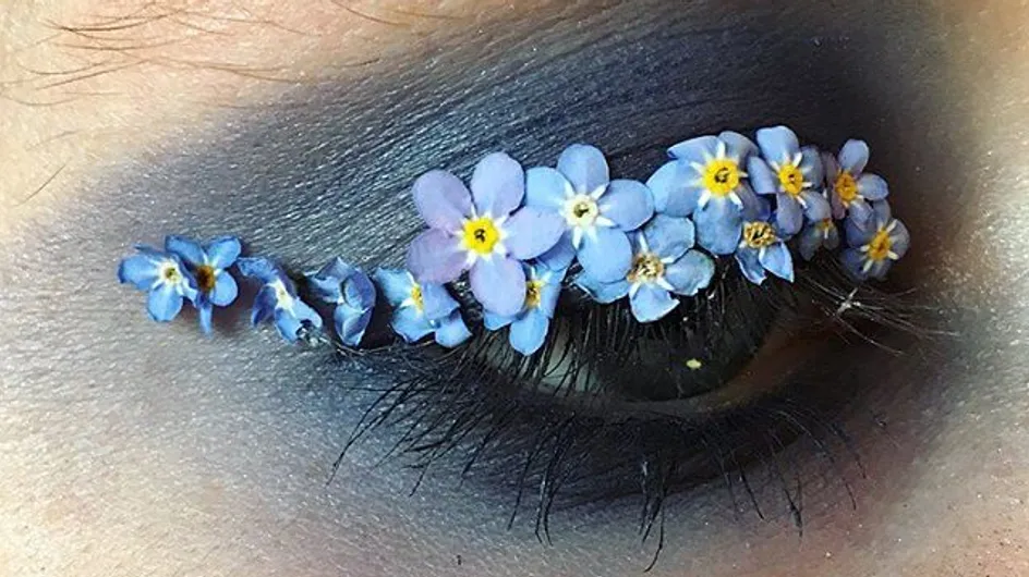 Las flores inundan el maquillaje de ojos