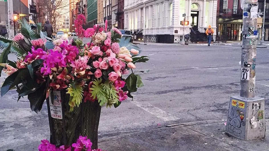 Em Nova York, cestos de lixo viraram vasos de flores