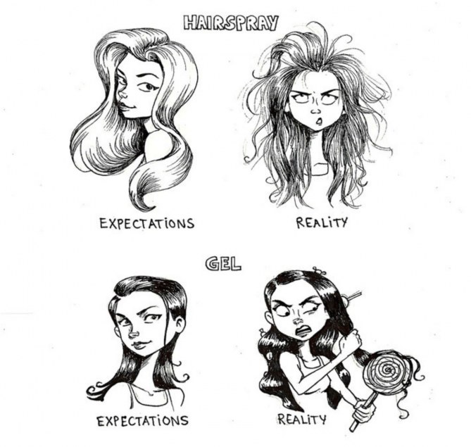 Expectativa y realidad al peinarte