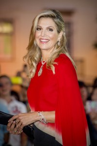 Maxima de Holanda durante su visita a Portugal