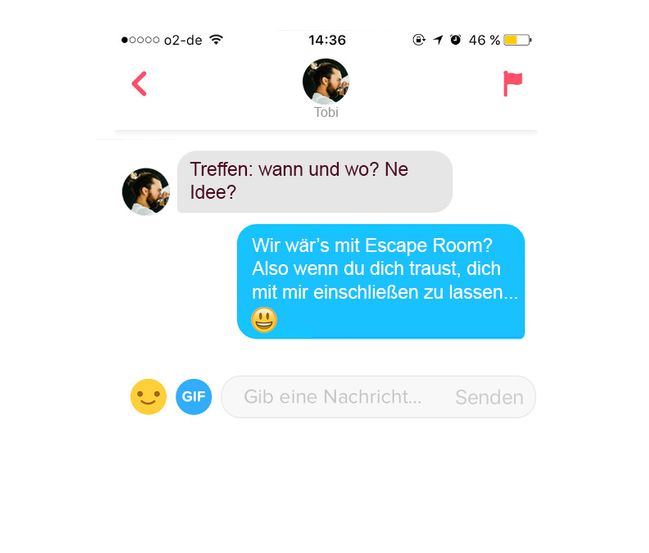 Tinder chat verlauf