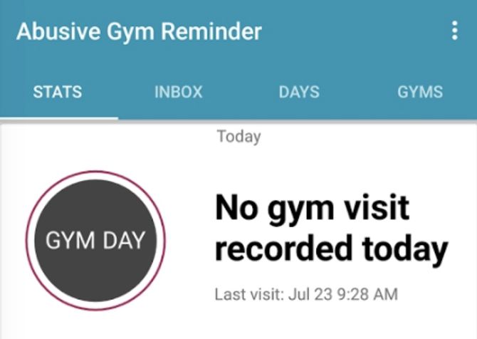 'Abusive Gym Reminder'