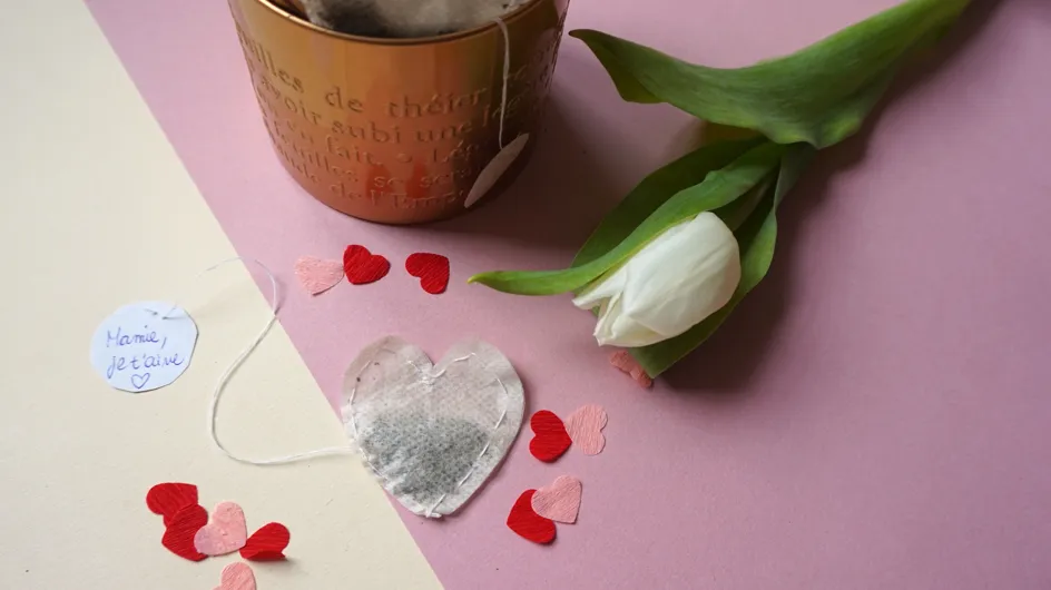 DIY : des sachets de thé en forme de coeur pour Mamie Chérie