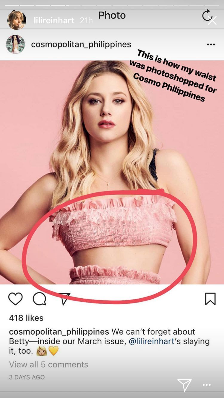 Lili Reinhart et Camila Mendes photoshopées par Cosmopolitan (Photos)