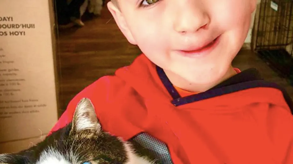 Moqué sur son physique, ce petit garçon adopte un chat qui lui ressemble (Photos)