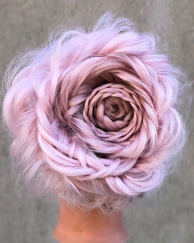 Trenzas con forma de rosa