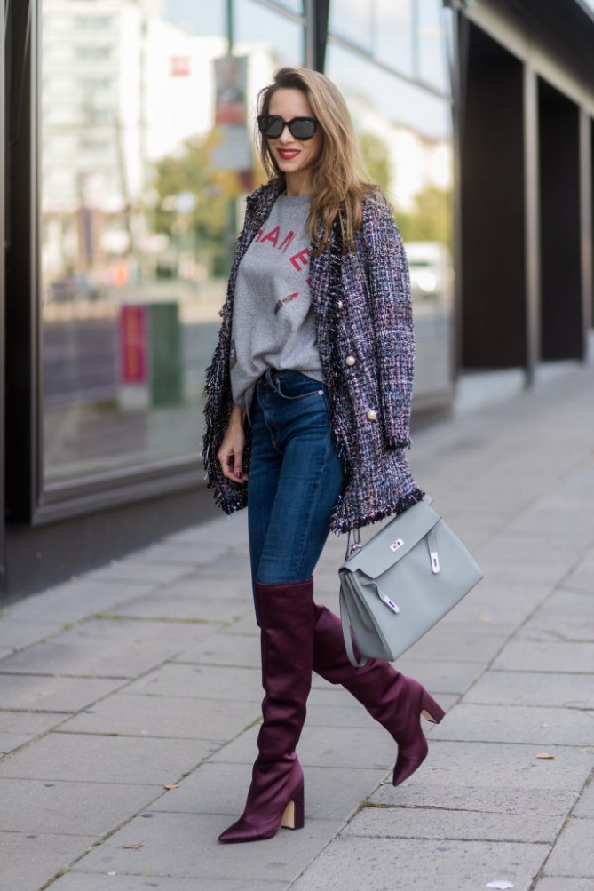 Stiefel über der Hose gestylt