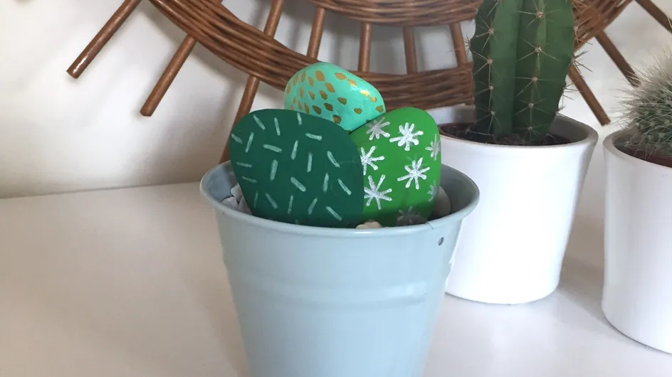 DIY : des cactus réalisés avec des galets