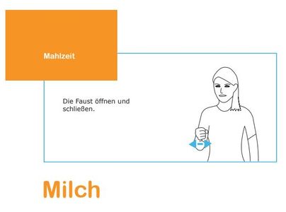Babyhandzeichen für 'Milch'