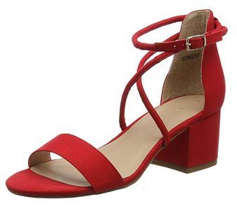 PU Peach Red 41 EU Ochenta Beige Sole con cinturino alla caviglia e plateau eleganti Rosso con tacco alto scarpe da donna per feste 