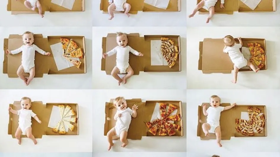 Cette maman utilise des pizzas pour marquer les "moiniversaires" de son bébé et c'est trop mignon