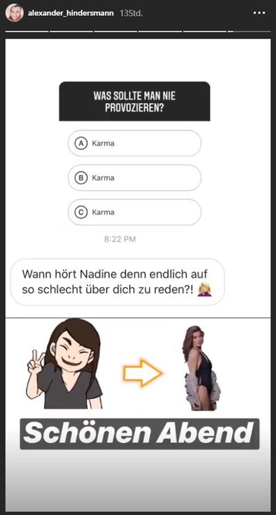 Instagram-Story Alex Hindersmann