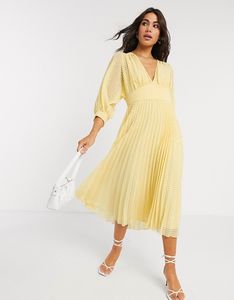 Asos Design - Vestido midi con diseño plisado