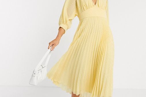 Asos Design - Vestido midi con diseño plisado