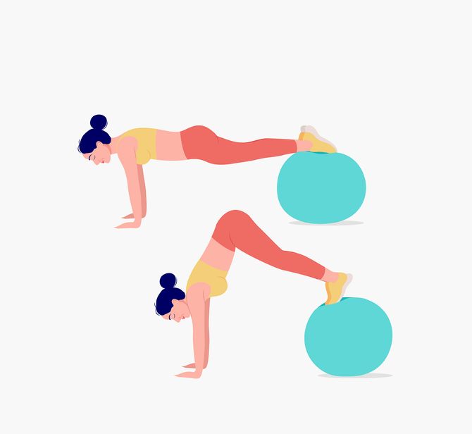 Flat stomach exercise with a Swiss Ball