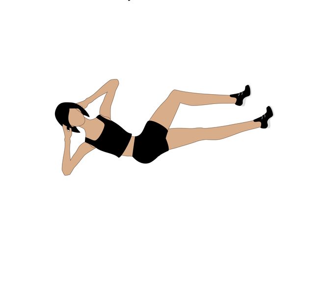 Flat stomach exercise: the Bicycle crunch
