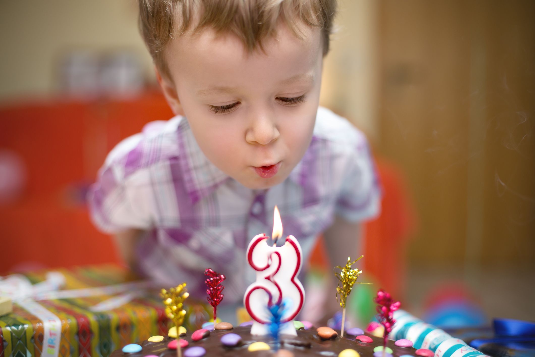 Gâteau aux trois bougies, troisième anniversaire 3 ans' Dessous de verre