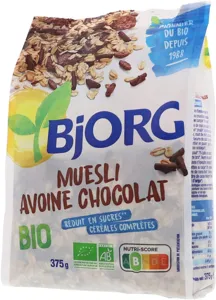 Céréales Muesli Avoine chocolat 375g - Bjorg