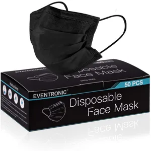 Tayogo 50 pièces masque FFP2 noir, masques jetables certifiés CE 5 couches,  paquet unique pour adultes : : Bricolage