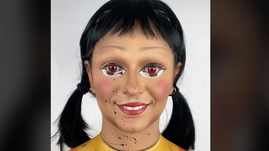 Squid Game : comment reproduire le maquillage de poupée de la série pour Halloween ?