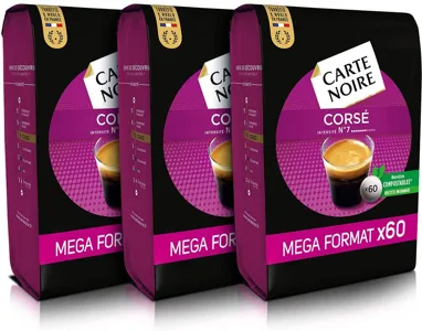 Café Carte Noire corsé x36 dosettes - 250g