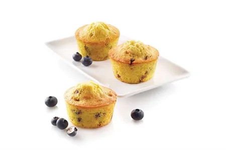 Relaxdays Moules à Muffin 24x Moules de Cuisson en Silicone Cupcake  Réutilisables Anti-adhésif, coloré