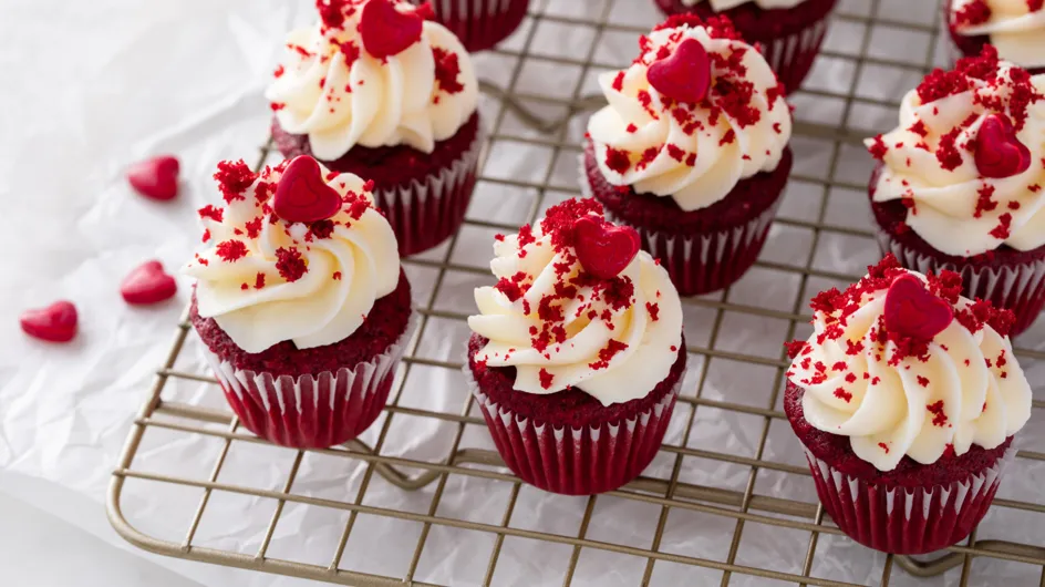 Red Velvet Cupcakes zum Valentinstag: So werden sie super saftig