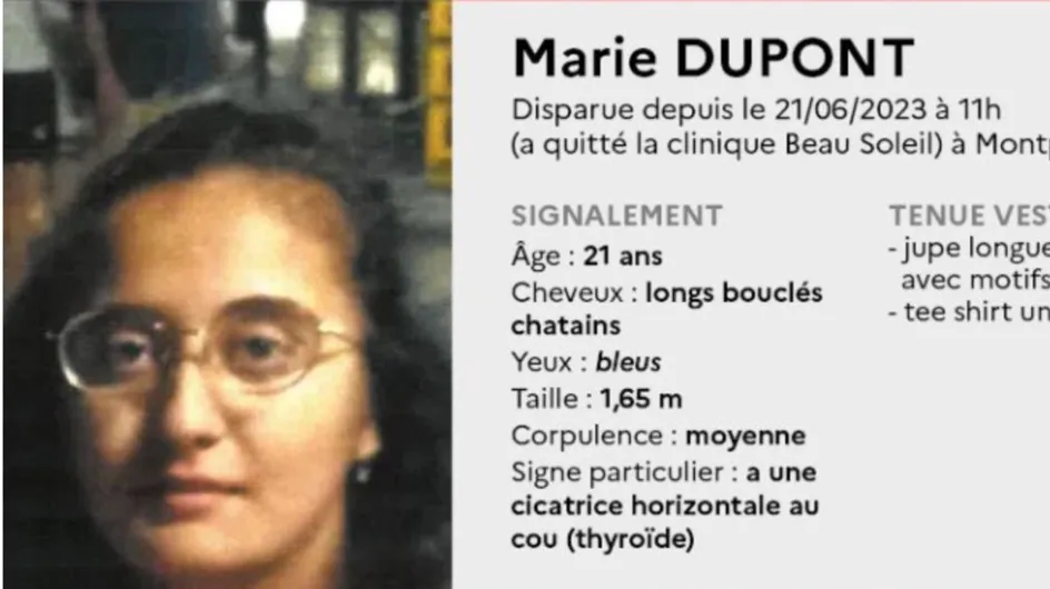 Disparition inquiétante de Marie Dupont : la jeune femme de 21 ans disparue depuis le 21 juin