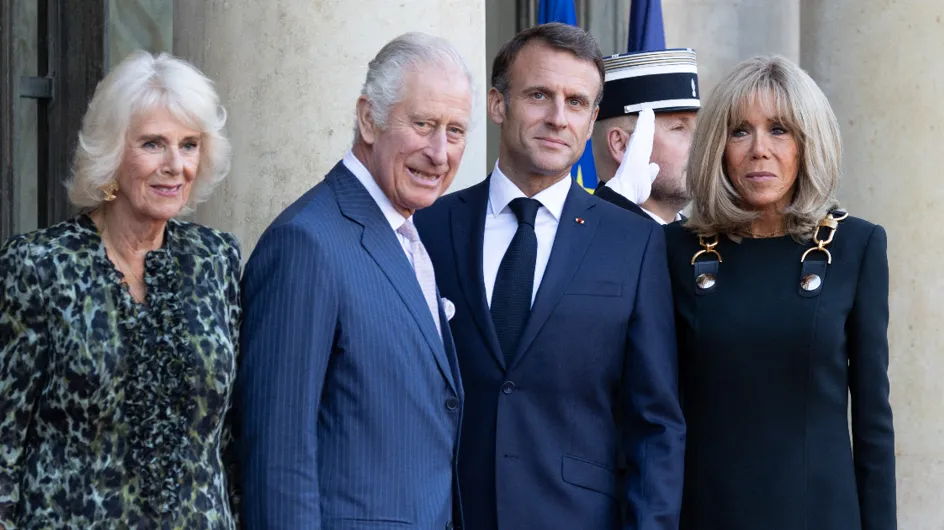 Visite de Charles III en France : Brigitte Macron affronte Camilla Parker-Bowles, le roi amusé (VIDÉO)