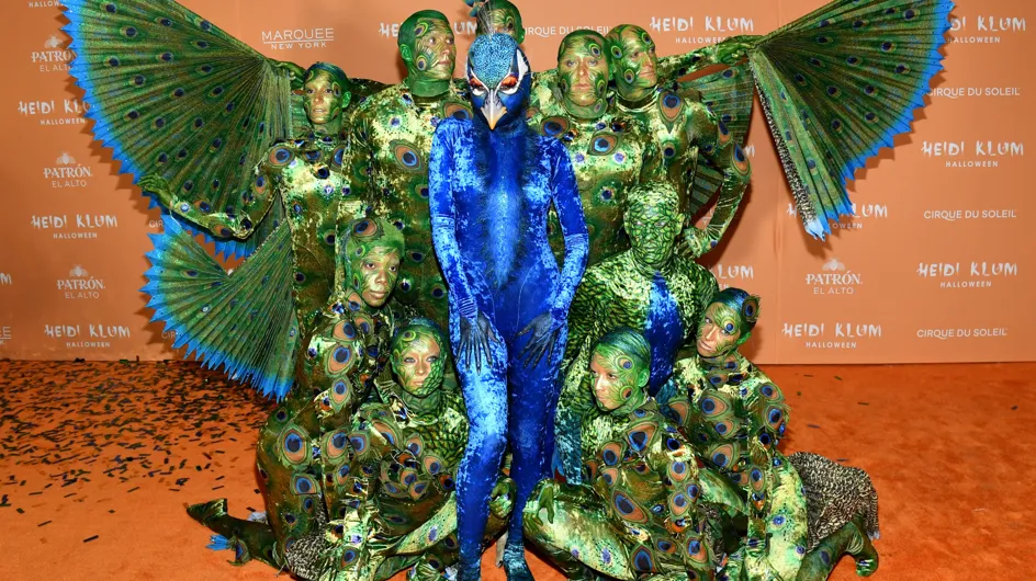 Heidi Klum y su asombroso disfraz de pavo real: 6 horas y 10 artistas del Cirque du Soleil