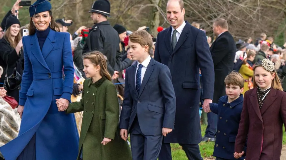 Kate Middleton en total look bleu pour Noël