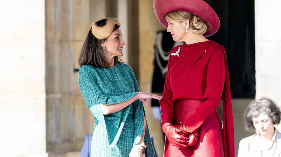 La Reina Letizia sorprende con un tocado en su encuentro con los Reyes de Países Bajos