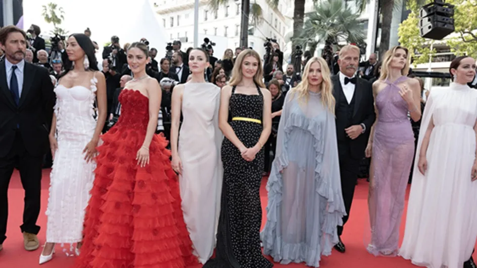 Festival de Cannes 2024 : Sienna Miller, Abbey Lee Kershaw, Kevin Costner, la montée des marches de l'équipe d'Horizon