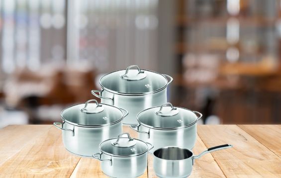 Batterie De Cuisine Karaca Ada V2 - Lot De 12 Pièces En Acier - Casseroles Et Poêles Avec Couvercles