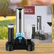 Tire-Bouchon Électrique 6 En 1 Rechargeable - Set Complet Avec Aérateur, Pompe à Vide Pour Amateurs De Vin Ouvre Bouteille Vin électrique