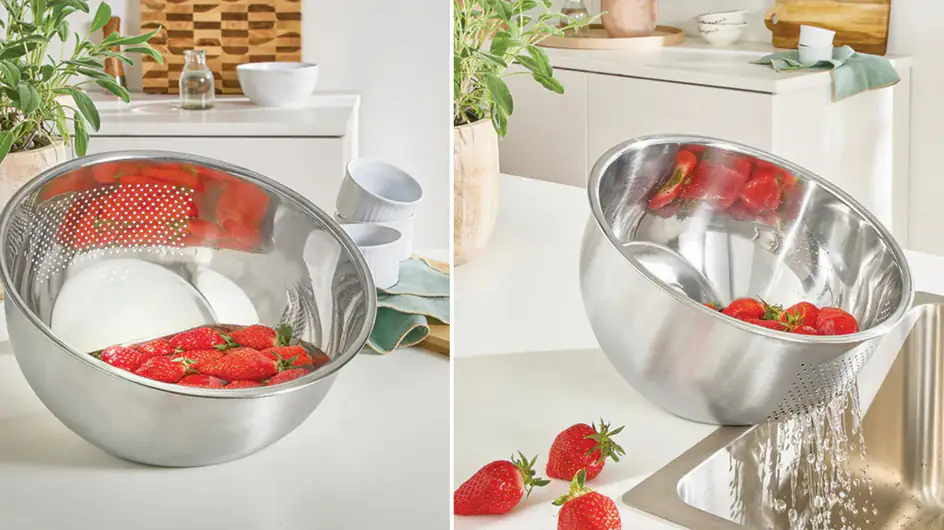 Passoire Inox Jissta 6 Litres - Laver Et Égoutter Au-dessus De L'Évier, Pliable Avec Panier Fin