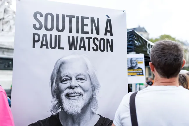 Manifestation en soutien à Paul Watson à Paris le 4 septembre 2024