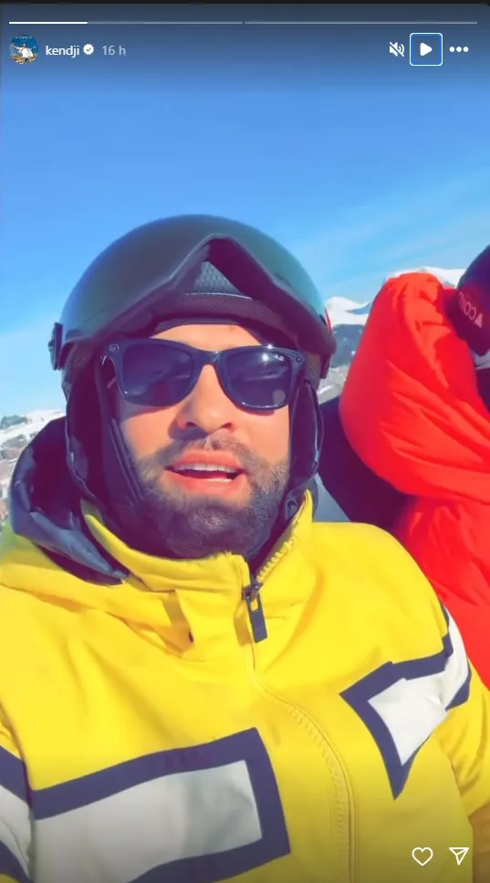 Kendji Girac au ski pour Noël 2024