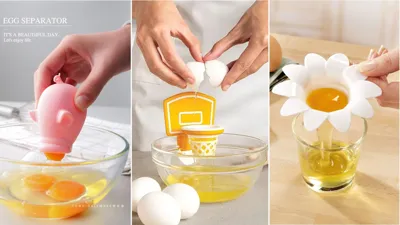 1 pièces blanc jaune oeuf séparateur séparateur ac... - Grandado