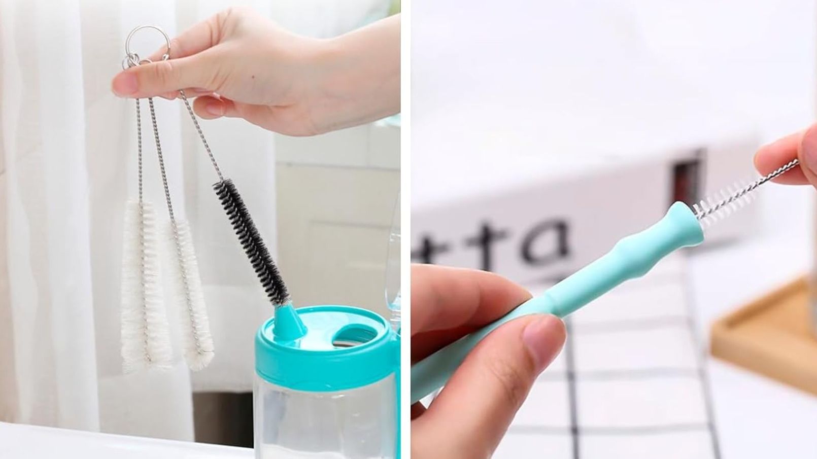 Kit De Nettoyage 8 Pièces Pour Bouteilles Stanley Et Gourdes – Brosses Silicone Et Nylon Long Manche