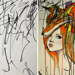 Una mamá convierte los garabatos de su hija en auténticas obras de arte